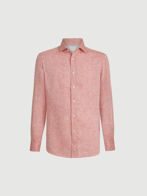 Brunello Cucinelli Linen easy fit shirt with spread collar