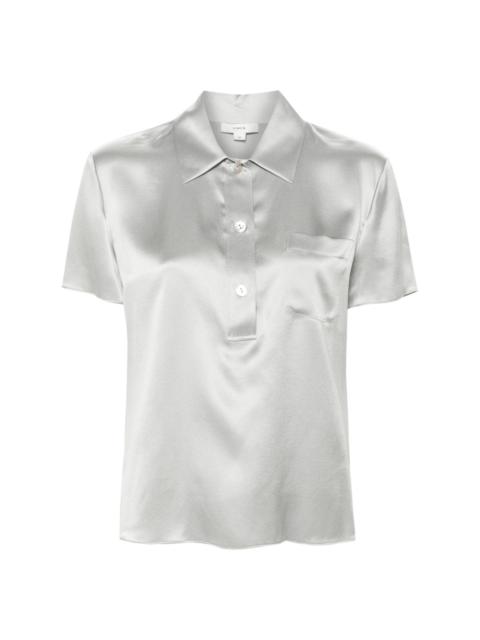 short-sleeve silk polo shirt