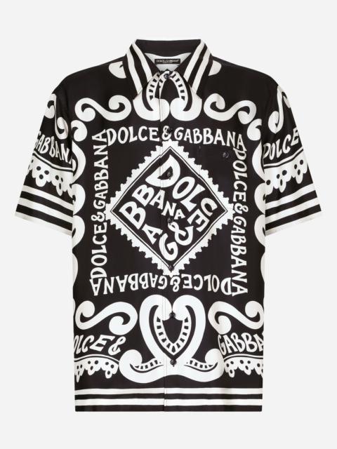 Dolce & Gabbana Marina-print silk Hawaii shirt