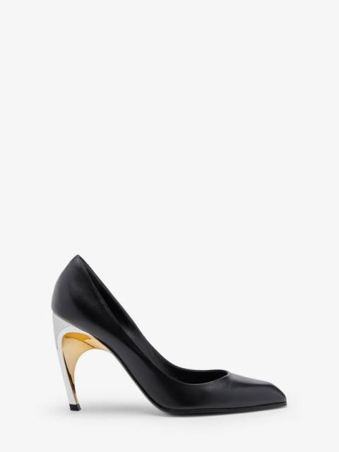 Alexander McQueen Women's Armadillo Pump in Black/silver/gold