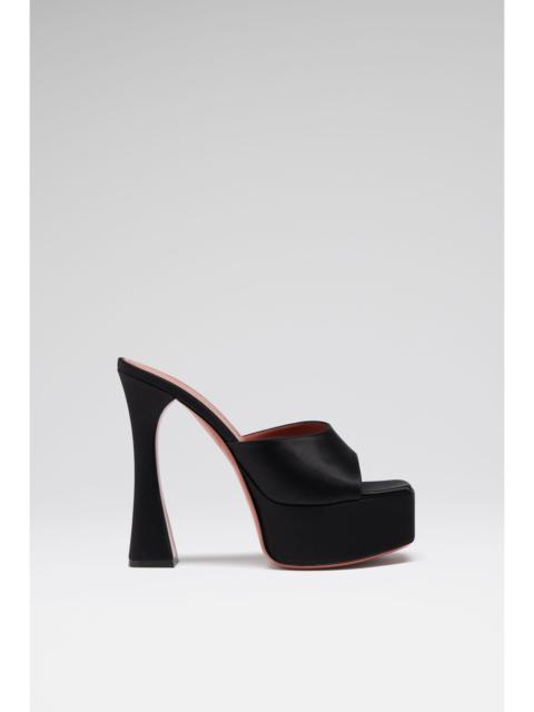 Amina Muaddi DALIDA PLATEAU SLIPPER 140 BLACK SATIN