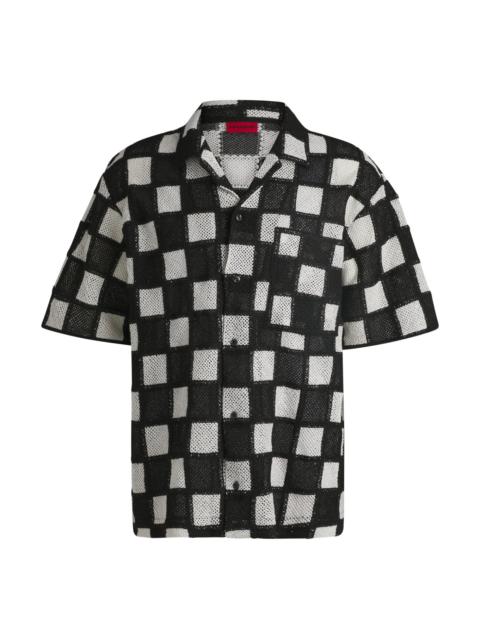 HUGO OVERSIZE-FIT SHIRT IN CHECK-PRINT CROCHET