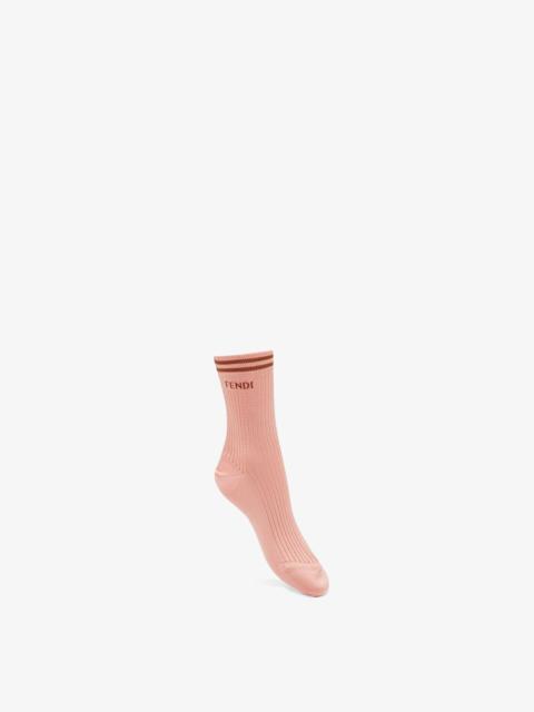 FENDI Pink knitted socks