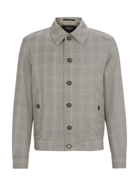 BOSS SLIM-FIT JACKET IN WATER-REPELLENT CHECKED WOOL