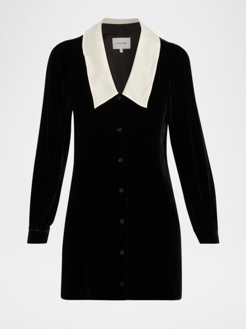 FRAME The Velvet Sailor Mini Dress