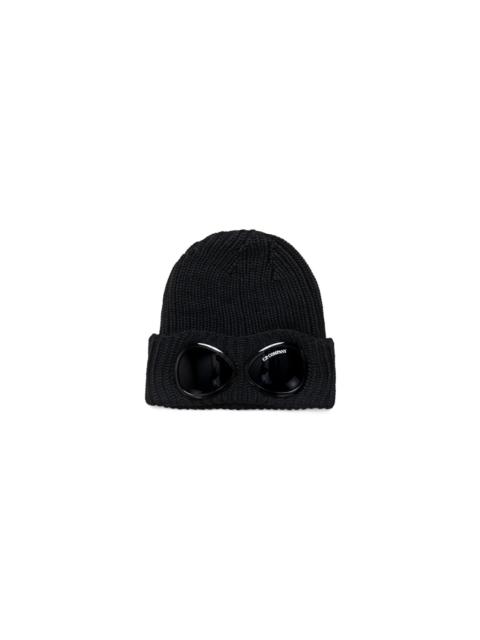 C.P. Company Extra Fine Merino Wool Goggle Beanie - Black