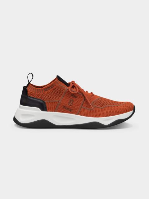 Berluti Men's Shadow Knit & Leather Sneakers