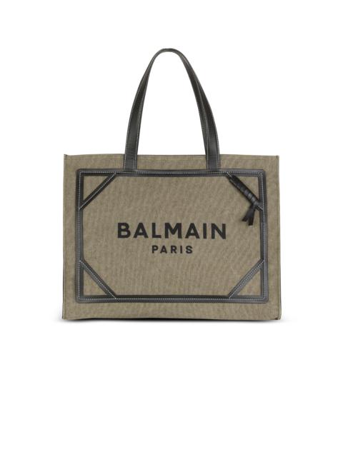 Balmain B-Army 42 canvas tote bag with leather details