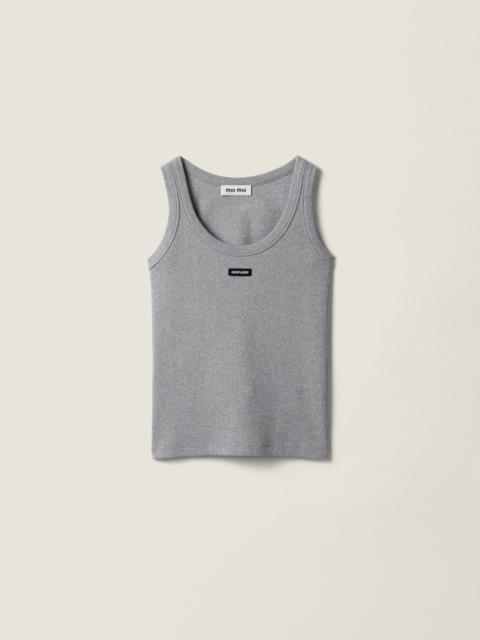 Miu Miu Ribbed jersey tank top