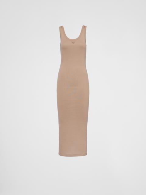 Prada Ribbed knit cotton dress