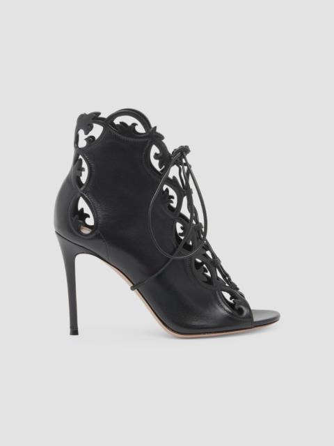 Gianvito Rossi Women's 95MM Laser-Cut Leather Stiletto Booties - Black