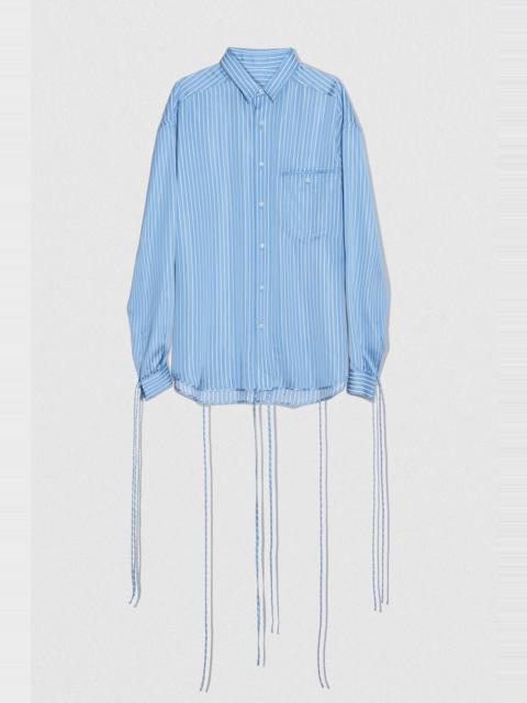 BY FAR SATIN PIN STRIPE SHIRT BLUE AND WHITE VISCOSE BLEND