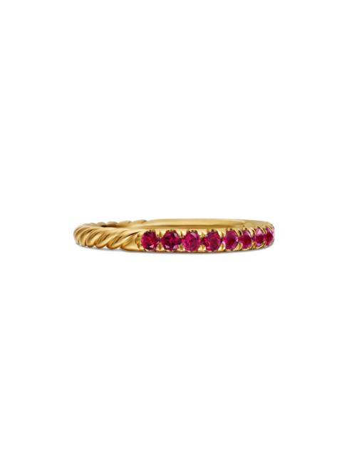DAVID YURMAN Women's Cable Collectibles Stack Ring in 18K Yellow Gold - Ruby