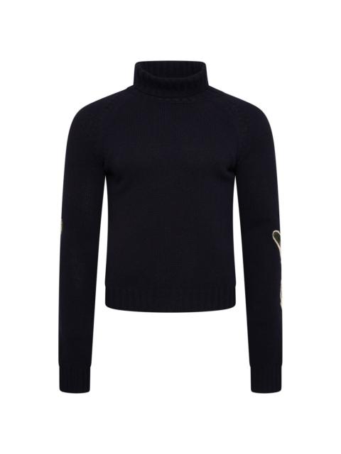 Raf Simons Small fit turtleneck sweater with glove in Dark navy