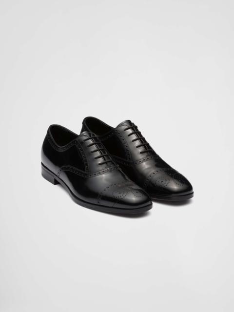 Prada Brushed Leather Oxford Brogue Shoes