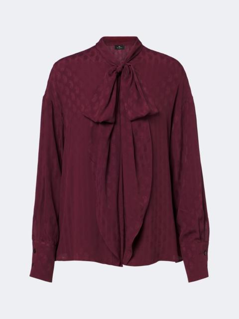Etro Tie-neck paisley jacquard blouse