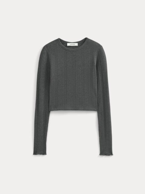EVERLANE LOUNGE RIB CROPPED SHIRT