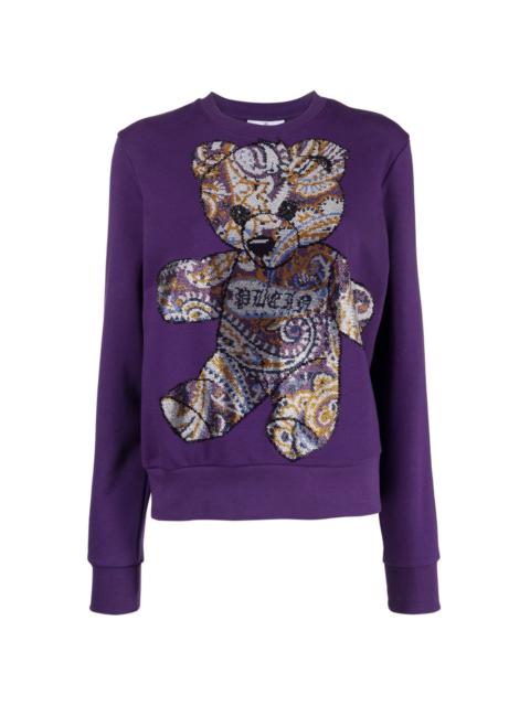 PHILIPP PLEIN rhinestoned teddy bear-print sweatshirt
