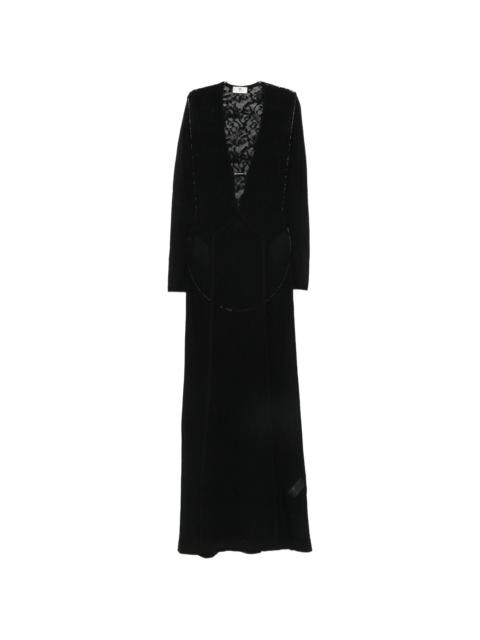 ELISABETTA FRANCHI Elisabetta Franchi Lace-panelled Long-sleeve Maxi Dress