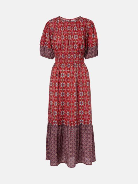 velvet Maela printed cotton midi dress
