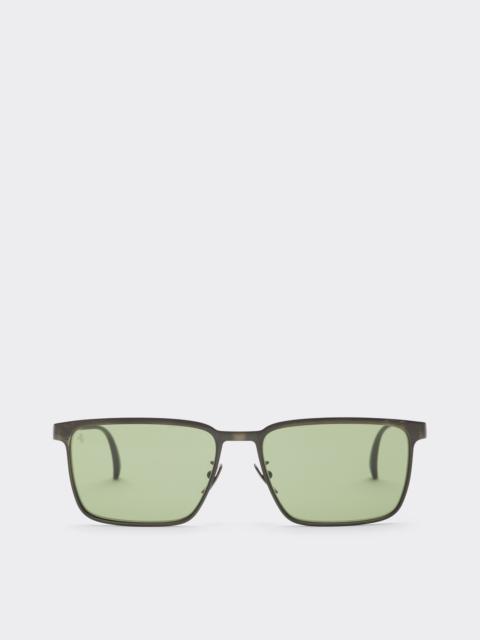 Ferrari Ferrari sunglasses in graymetal with green crystal lenses