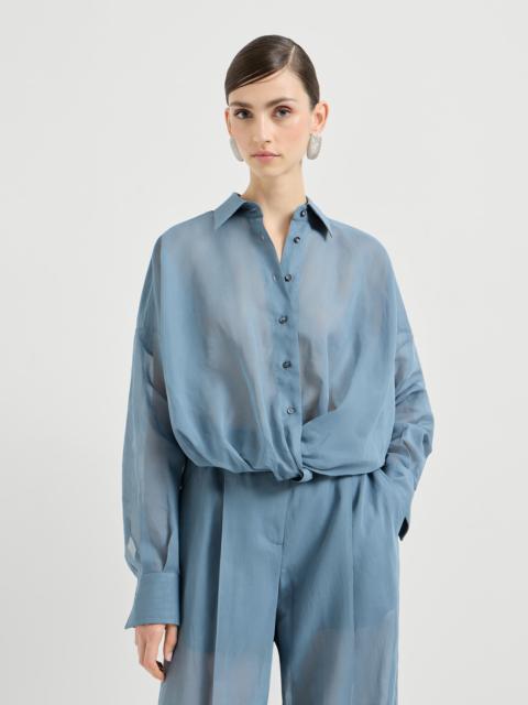 Brunello Cucinelli Cotton organza shirt with monili