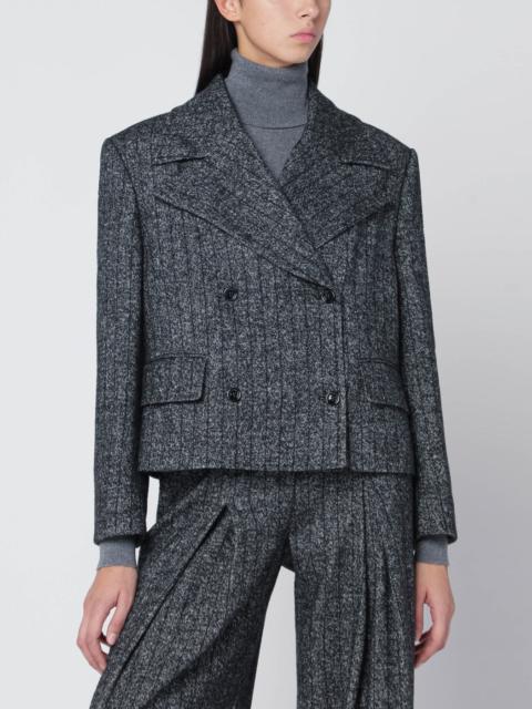 Dolce & Gabbana Dark grey short oversized striped jacket