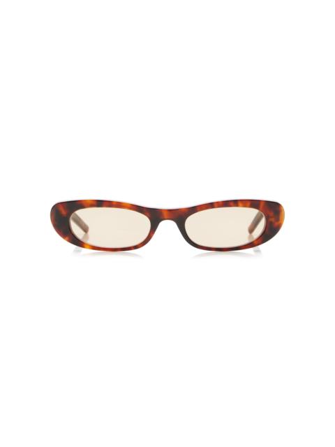 SAINT LAURENT Rectangle-Frame Sunglasses brown