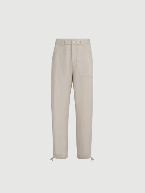 Brunello Cucinelli Linen and cotton drill trousers with patch pockets and drawstring
