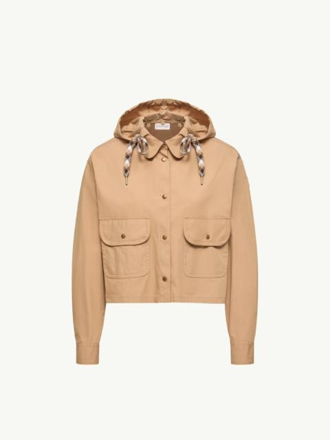 Moncler Cotton Blend Hooded Shirt Jacket