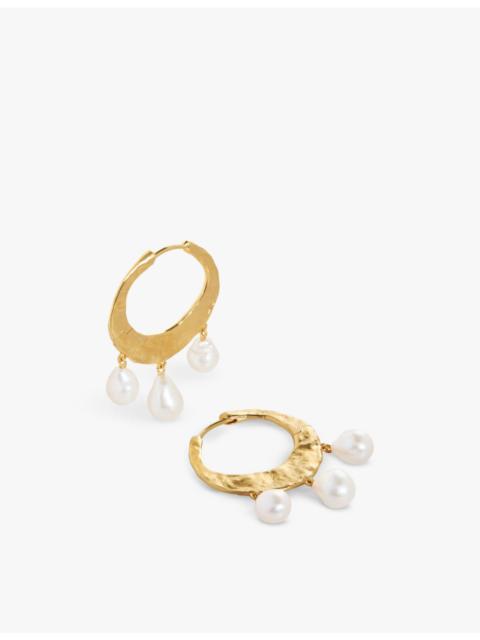 MONICA VINADER Capri Baroque 18ct yellow gold-plated vermeil sterling-silver and pearl hoop earrings