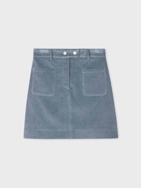 Paul Smith Blue Cotton Cord Skirt