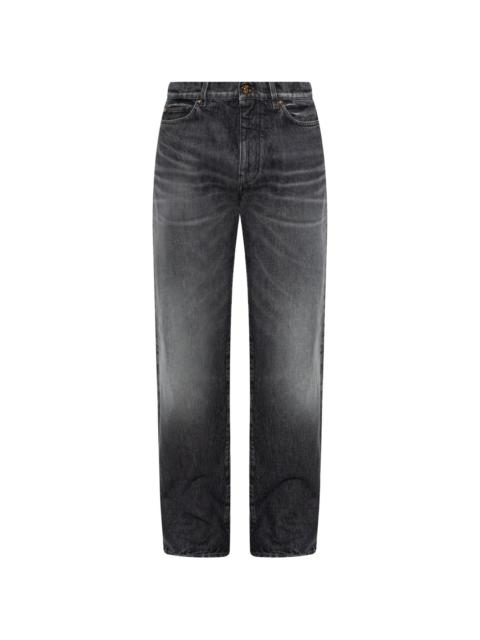 VERSACE logo-embroidered jeans