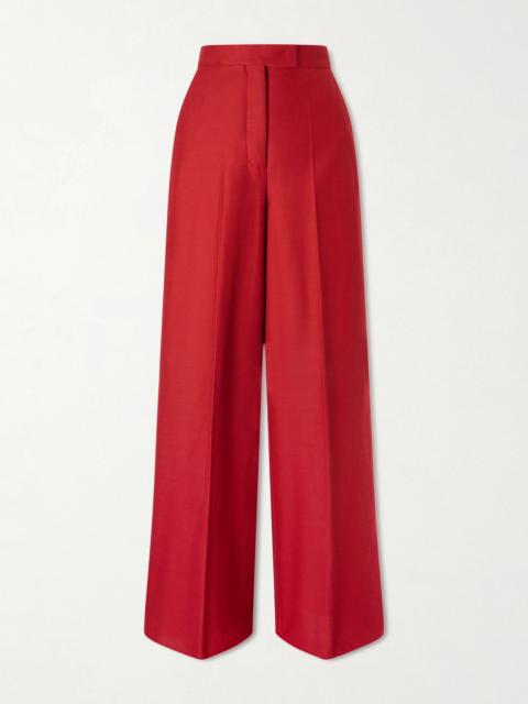 Max Mara Rito cotton-jersey wide-leg pants Red