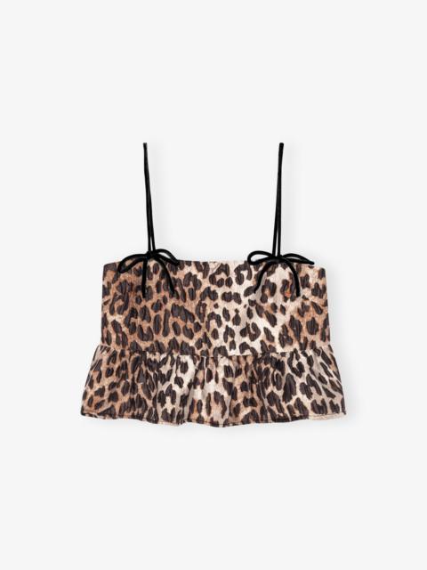 GANNI LEOPARD 3D JACQUARD TOP