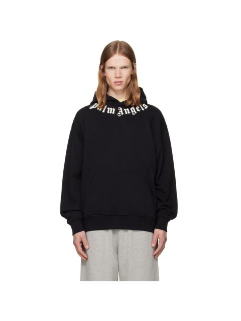 Palm Angels Black Neck Logo Hoodie