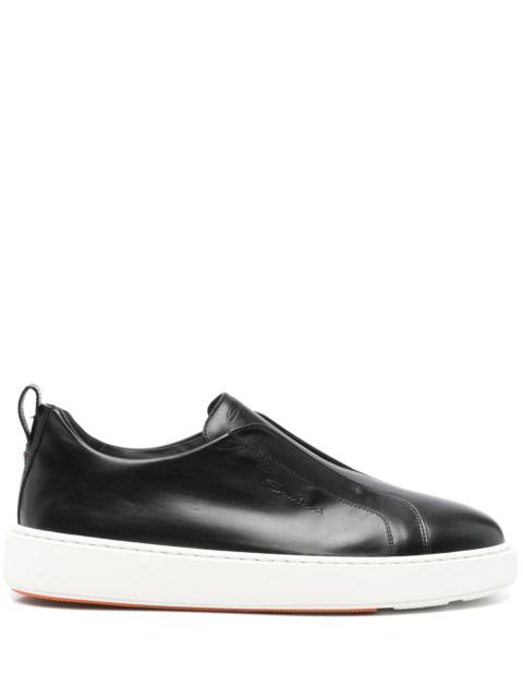 Santoni Slip-on Leather Sneakers