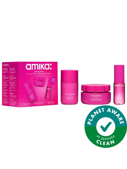 amika Glowing Places Body Care & Fragrance Gift Set