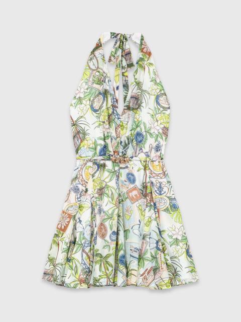 maje Short patterned backless dress