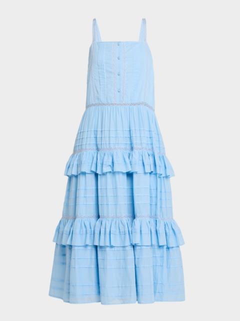 RAMY BROOK Daria Embroidered Voile Midi Dress
