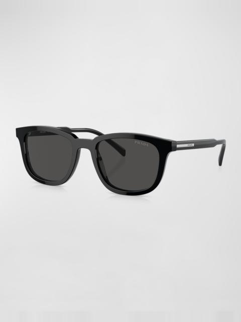 Men's Acetate and Plastic Square Sunglasses