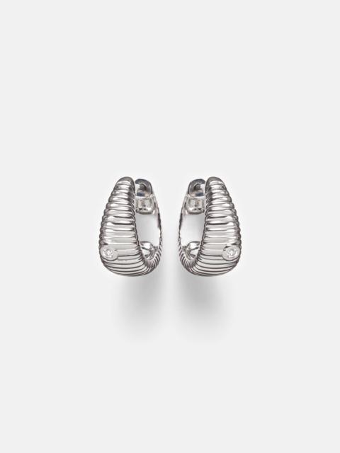 Yvonne Léon Berlingot Nano 9kt white gold hoop earrings with diamonds