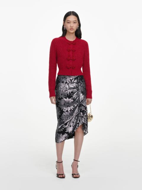self-portrait Red Soft Knit Cardigan