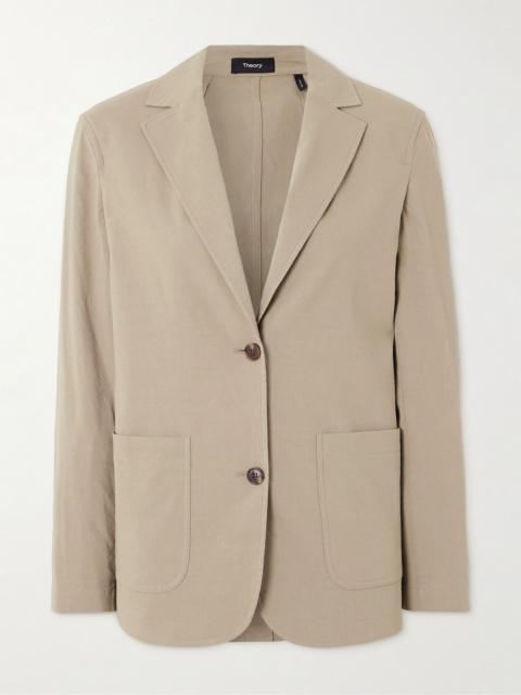 Theory Linen-blend blazer Taupe