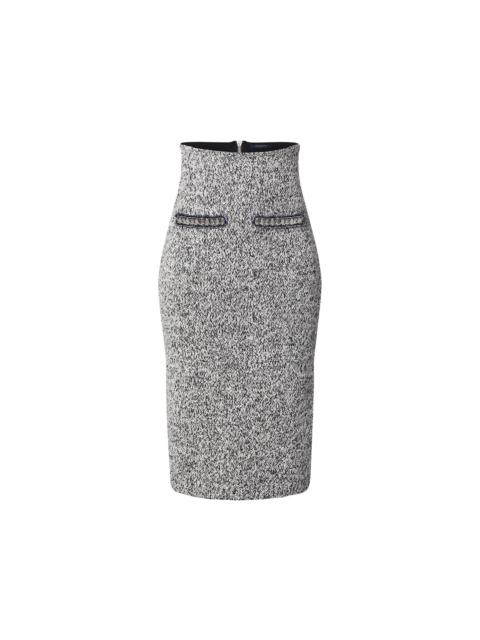 Louis Vuitton Rhinestone Trim Tweed-Effect Knit Skirt