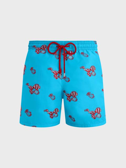Men Swim Trunks Embroidered Fishy Vibes - Limited Edition