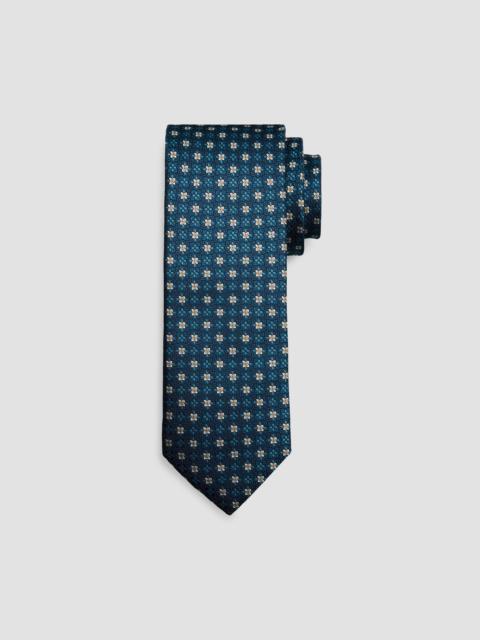 Canali Men's Flower Medallion Silk Tie - Teal