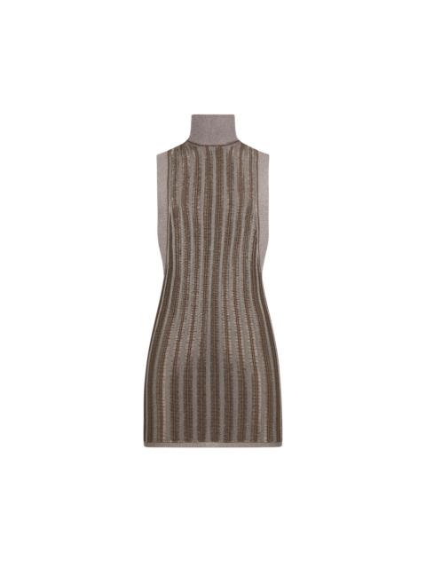 TOM FORD SLINKY VISCOSE AND WOOL RIB KNIT MINI DRESS