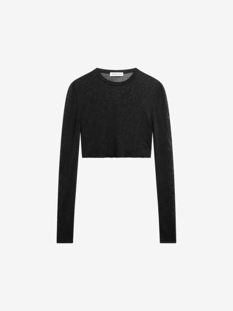 The Frankie Shop Kazel Cropped Thin Knit Top - Black