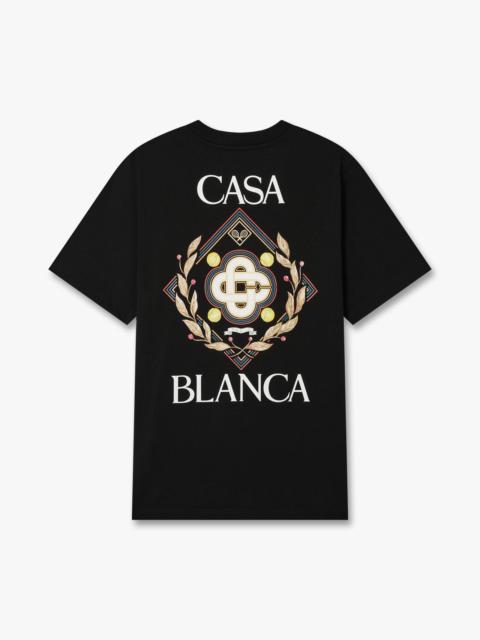 CASABLANCA Black Championship Short Sleeve T‑Shirt